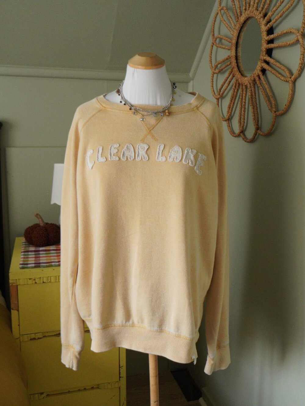 clear lake cotton butter yellow crewneck